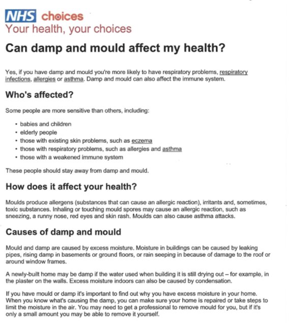 NHS Damp and Mould